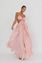 Elara™ | Cut-Out Ruffle Maxi Dress