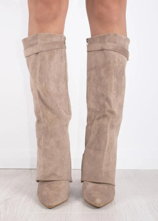 Dante™ | Suede Knee-High Boots - Beige