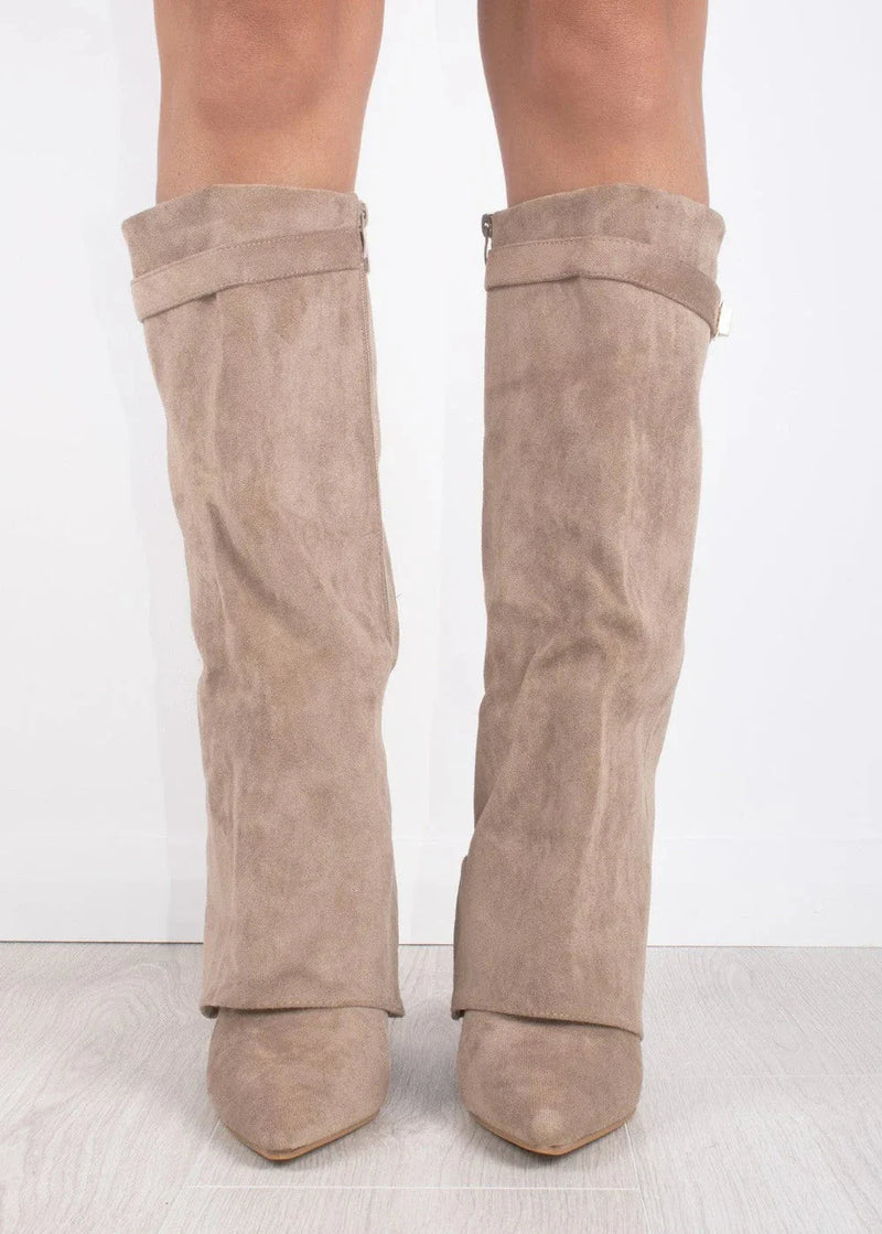 Dante™ | Suede Knee-High Boots - Beige