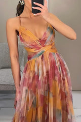 Isla™ | Printed Lace-Up Maxi Dress