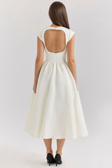 Elara™ | Elegant White Dress
