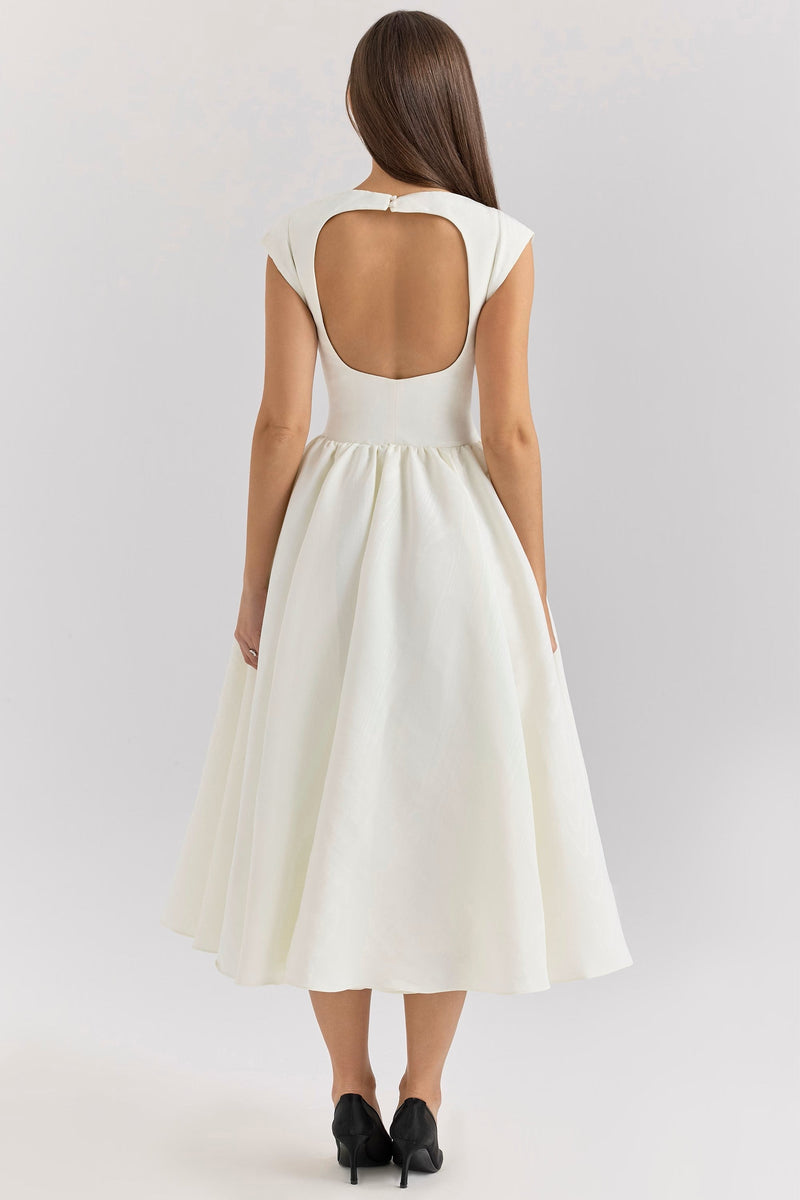 Elara™ | Elegant White Dress