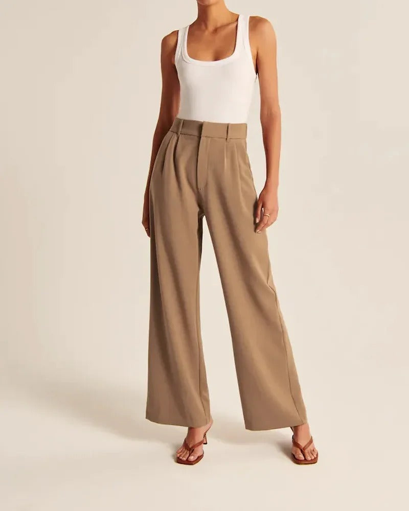 Noa™ | Brown Wide-Leg Trousers
