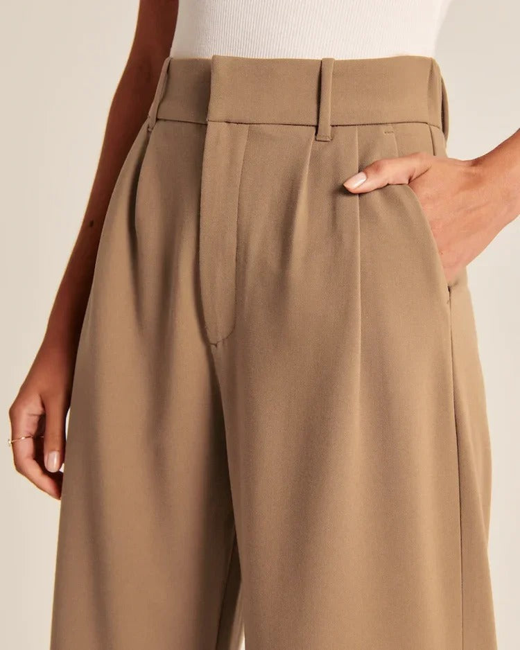 Noa™ | Brown Wide-Leg Trousers