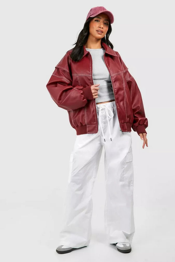 Ryder™ | Faux Leather Bomber Jacket