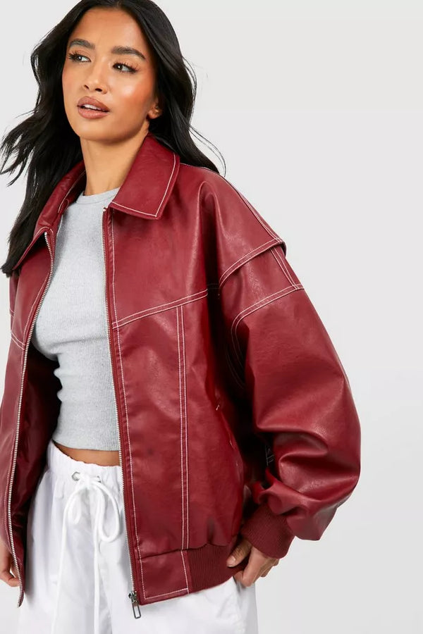 Ryder™ | Faux Leather Bomber Jacket