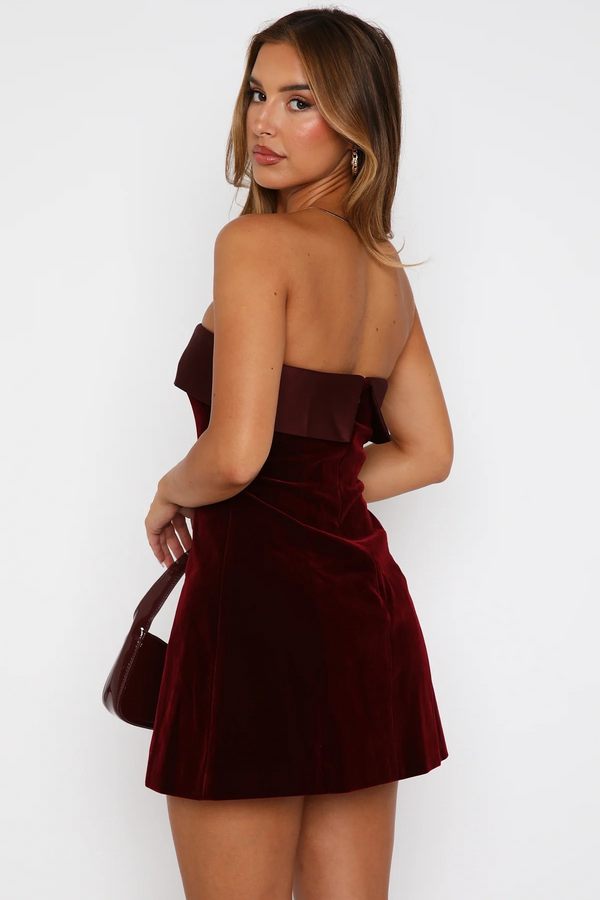 The Bordeaux Luxe Mini Dress